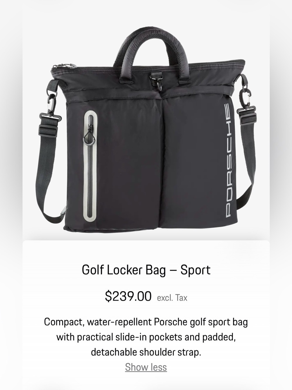 NWT Authentic Porsche Lifestyle 🏎️🏌️ Golf Locker Bag